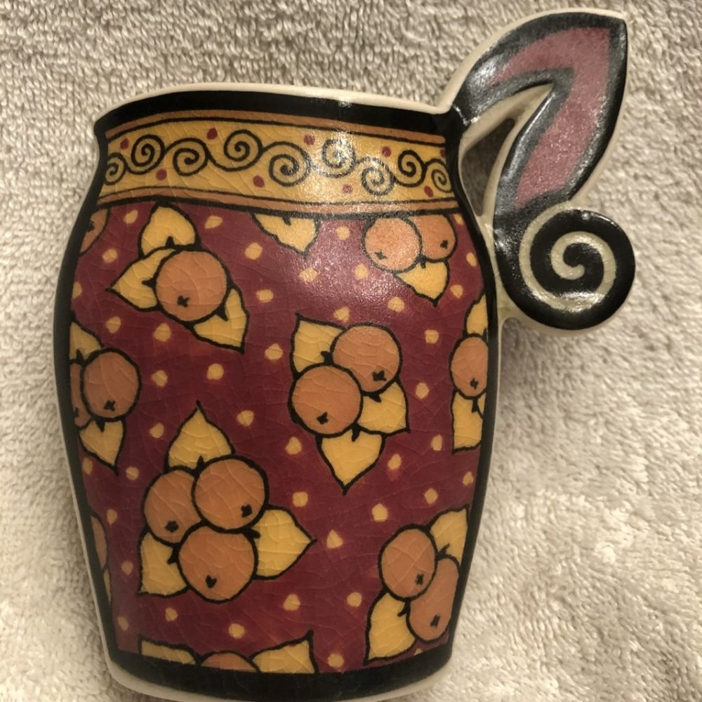 Hand painted vase with two different side